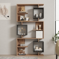 Βιβλιοθήκη Cubix pakoworld σε sonoma-ανθρακί απόχρωση 90x24,6x171,90εκ Βιβλιοθήκη Cubix pakoworld σε sonoma-ανθρακί απόχρωση 90x24,6x171,90εκ