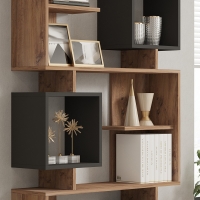 Βιβλιοθήκη Cubix pakoworld σε sonoma-ανθρακί απόχρωση 90x24,6x171,90εκ Βιβλιοθήκη Cubix pakoworld σε sonoma-ανθρακί απόχρωση 90x24,6x171,90εκ