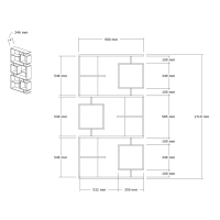 Βιβλιοθήκη Cubix pakoworld σε sonoma-ανθρακί απόχρωση 90x24,6x171,90εκ Βιβλιοθήκη Cubix pakoworld σε sonoma-ανθρακί απόχρωση 90x24,6x171,90εκ