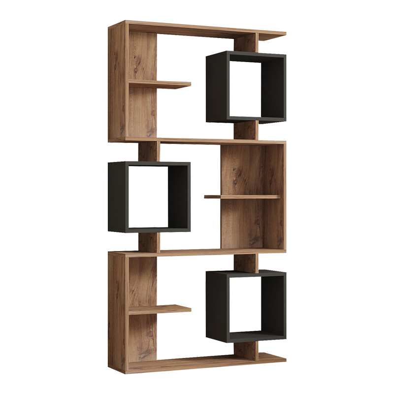 Βιβλιοθήκη Cubix pakoworld σε sonoma-ανθρακί απόχρωση 90x24,6x171,90εκ Βιβλιοθήκη Cubix pakoworld σε sonoma-ανθρακί απόχρωση 90x24,6x171,90εκ