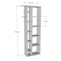 Βιβλιοθήκη Minicu pakoworld σε oak απόχρωση 44,4x19,6x150εκ Βιβλιοθήκη Minicu pakoworld σε oak απόχρωση 44,4x19,6x150εκ