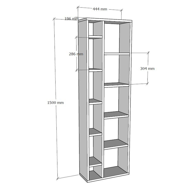 Βιβλιοθήκη Minicu pakoworld σε oak απόχρωση 44,4x19,6x150εκ Βιβλιοθήκη Minicu pakoworld σε oak απόχρωση 44,4x19,6x150εκ