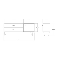 Έπιπλο τηλεόρασης Wison pakoworld σε oak απόχρωση 120x29x50εκ