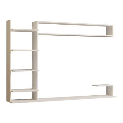 Σύνθετο σαλονιού επιτοίχιο Dilan pakoworld σε λευκή απόχρωση 180x29,60x121,80εκ