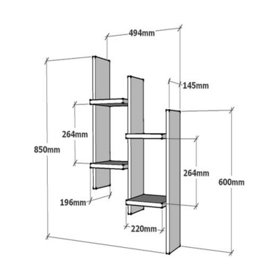 Ραφιέρα τοίχου Tabal pakoworld σε λευκή απόχρωση 49.4x14.5x85εκ Ραφιέρα τοίχου Tabal pakoworld σε λευκή απόχρωση 49.4x14.5x85εκ