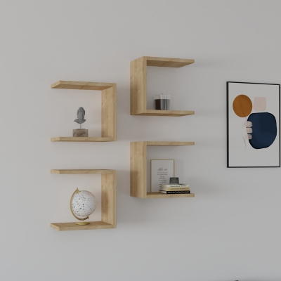 Ραφιέρα τοίχου Perari pakoworld 4τεμ.σε oak  απόχρωση 30x19.6x30εκ Ραφιέρα τοίχου Perari pakoworld 4τεμ.σε oak  απόχρωση 30x19.6x30εκ