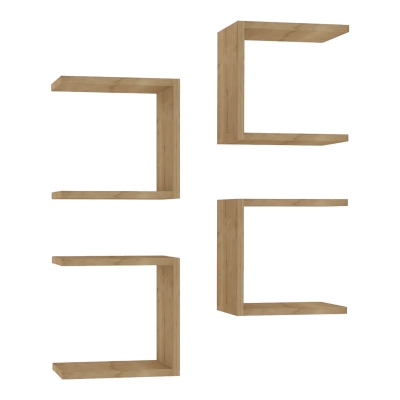 Ραφιέρα τοίχου Perari pakoworld 4τεμ.σε oak  απόχρωση 30x19.6x30εκ Ραφιέρα τοίχου Perari pakoworld 4τεμ.σε oak  απόχρωση 30x19.6x30εκ