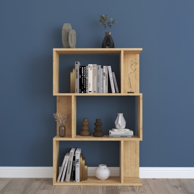 Βιβλιοθήκη Kadu pakoworld σε oak απόχρωση  72x22x108εκ Βιβλιοθήκη Kadu pakoworld σε oak απόχρωση  72x22x108εκ