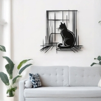 Διακοσμητικό τοίχου Caten pakooworld μαύρο μεταλλικό 50x1,5x50εκ