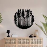 Διακοσμητικό τοίχου Foren pakooworld μαύρο μεταλλικό Φ50x1,5εκ