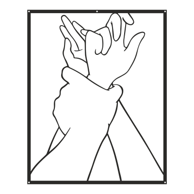 Διακοσμητικό τοίχου Handia pakooworld μαύρο μεταλλικό 40x1,5x50εκ