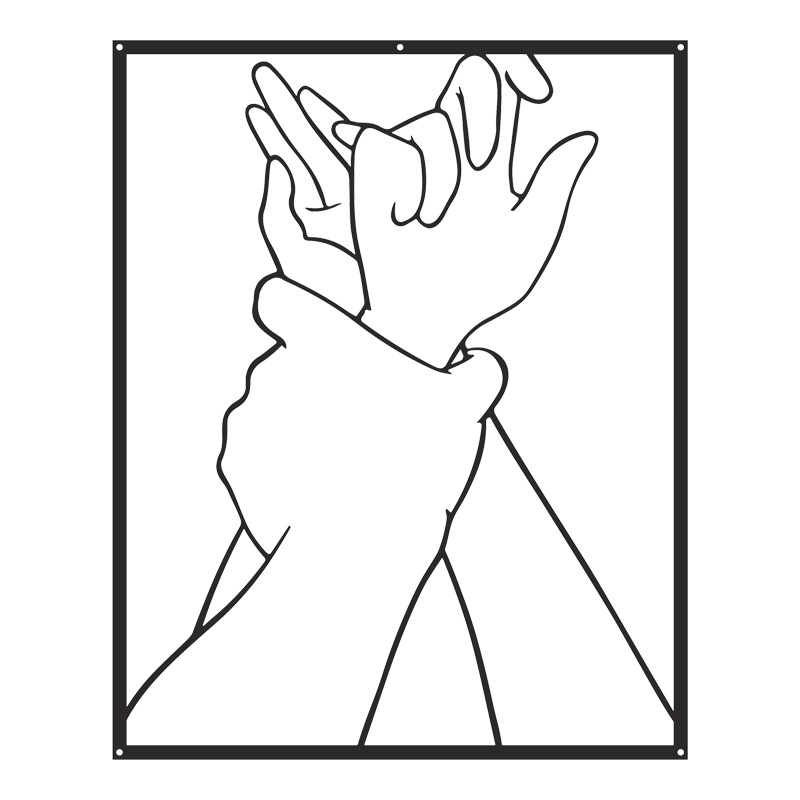 Διακοσμητικό τοίχου Handia pakooworld μαύρο μεταλλικό 40x1,5x50εκ