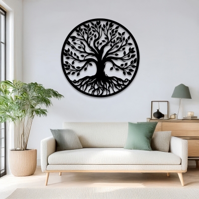 Διακοσμητικό τοίχου Treelife pakooworld μαύρο μεταλλικό Φ80x1,5εκ Διακοσμητικό τοίχου Treelife pakooworld μαύρο μεταλλικό Φ80x1,5εκ