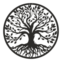 Διακοσμητικό τοίχου Treelife pakooworld μαύρο μεταλλικό Φ80x1,5εκ