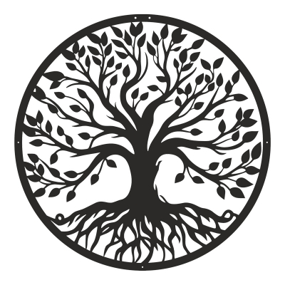 Διακοσμητικό τοίχου Treelife pakooworld μαύρο μεταλλικό Φ80x1,5εκ