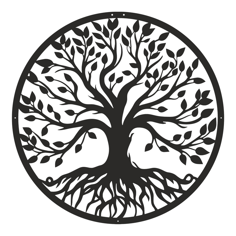 Διακοσμητικό τοίχου Treelife pakooworld μαύρο μεταλλικό Φ80x1,5εκ