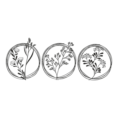 Διακοσμητικό τοίχου Fremio pakooworld σετ 3τεμ μαύρο μεταλλικό Φ30x1,5εκ