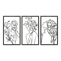 Διακοσμητικό τοίχου Witho pakooworld σετ 3τεμ μαύρο μεταλλικό 30x1,5x50εκ