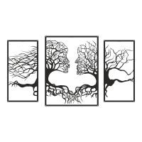 Διακοσμητικό τοίχου Connecto pakooworld σετ 3τεμ μαύρο μεταλλικό