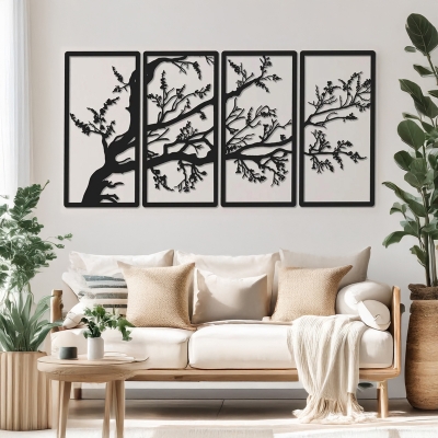 Διακοσμητικό τοίχου Zenta pakooworld σετ 4τεμ μαύρο μεταλλικό 20x1,5x50εκ Διακοσμητικό τοίχου Zenta pakooworld σετ 4τεμ μαύρο μεταλλικό 20x1,5x50εκ