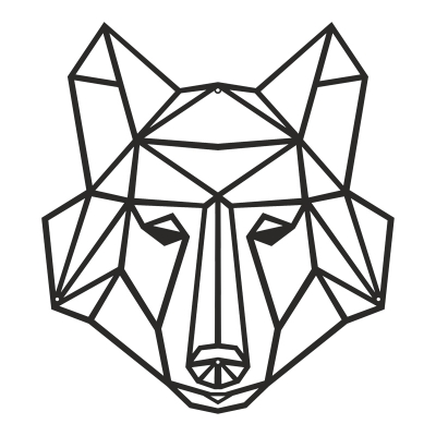 Διακοσμητικό τοίχου Wolfo pakooworld μαύρο μεταλλικό 40x1,5x40εκ