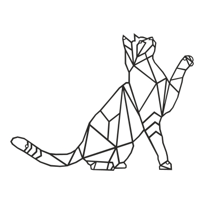 Διακοσμητικό τοίχου Cathy pakooworld μαύρο μεταλλικό 40x1,5x40εκ