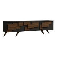 Έπιπλο τηλεόρασης Trida pakoworld καρυδί με ανθρακί 160x35x45εκ