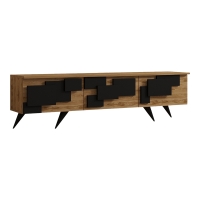 Έπιπλο τηλεόρασης Trida pakoworld oak με μαύρο 160x35x45εκ Έπιπλο τηλεόρασης Trida pakoworld oak με μαύρο 160x35x45εκ