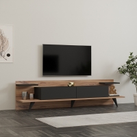 Έπιπλο τηλεόρασης Astry pakoworld καρυδί με ανθρακί 180x36,8x45εκ Έπιπλο τηλεόρασης Astry pakoworld καρυδί με ανθρακί 180x36,8x45εκ