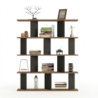 Βιβλιοθήκη Ratu pakoworld ανθρακί με oak 120x24,6x141εκ