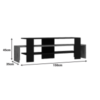 Έπιπλο τηλεόρασης Lenour pakoworld sonoma με μαύρο 150x35x45εκ Έπιπλο τηλεόρασης Lenour pakoworld sonoma με μαύρο 150x35x45εκ