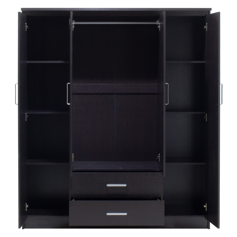 Ντουλάπα ρούχων τετράφυλλη OLYMPUS pakoworld χρώμα wenge 159x57x183εκ Ντουλάπα ρούχων τετράφυλλη OLYMPUS pakoworld χρώμα wenge 159x57x183εκ