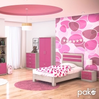 Κρεβάτι παιδικό Looney pakoworld σε χρώμα castillo-ροζ 100x200εκ Κρεβάτι παιδικό Looney pakoworld σε χρώμα castillo-ροζ 100x200εκ