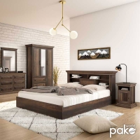 Κρεβάτι Mozart pakoworld σε χρώμα καρυδί 160x200εκ Κρεβάτι Mozart pakoworld σε χρώμα καρυδί 160x200εκ
