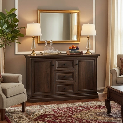 Μπουφές Mozart pakoworld χρώμα καρυδί 121x40x76,5εκ