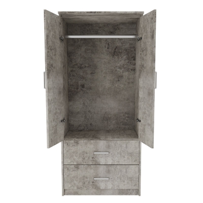 Ντουλάπα ρούχων δίφυλλη OLYMPUS pakoworld χρώμα antique ανθρακί 81x57x183εκ Ντουλάπα ρούχων δίφυλλη OLYMPUS pakoworld χρώμα antique ανθρακί 81x57x183εκ