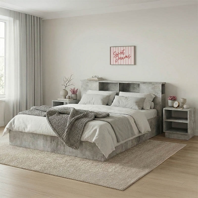 Κρεβάτι διπλό OLYMPUS pakoworld σε χρώμα antique ανθρακί 160x200εκ Κρεβάτι διπλό OLYMPUS pakoworld σε χρώμα antique ανθρακί 160x200εκ