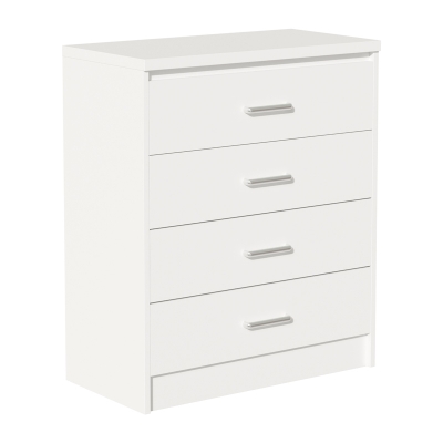 Συρταριέρα OLYMPUS pakoworld με 4 συρτάρια σε λευκή απόχρωση 80x40x95εκ