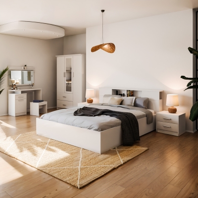 Κομοδίνο OLYMPUS pakoworld με 2 συρτάρια χρώμα σε λευκή απόχρωση 47.5x40.5x40.5εκ Κομοδίνο OLYMPUS pakoworld με 2 συρτάρια χρώμα σε λευκή απόχρωση 47.5x40.5x40.5εκ