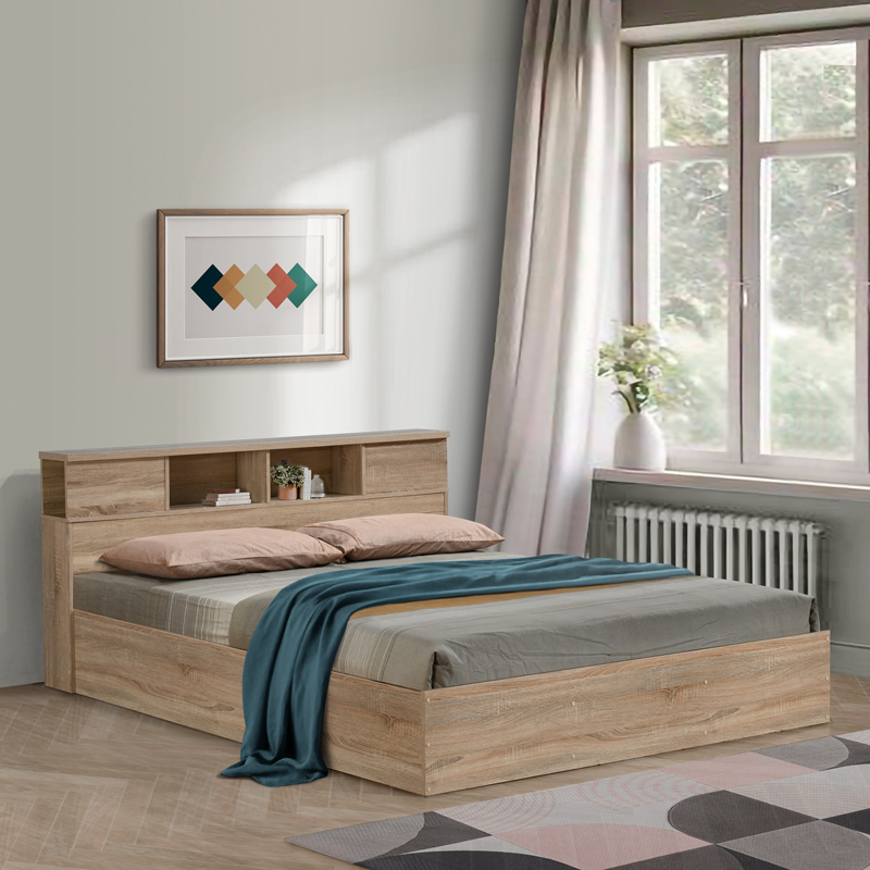 Κρεβάτι διπλό OLYMPUS pakoworld σε sonoma απόχρωση 160x200εκ Κρεβάτι διπλό OLYMPUS pakoworld σε sonoma απόχρωση 160x200εκ