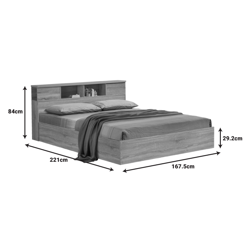 Κρεβάτι διπλό OLYMPUS pakoworld σε sonoma απόχρωση 160x200εκ Κρεβάτι διπλό OLYMPUS pakoworld σε sonoma απόχρωση 160x200εκ