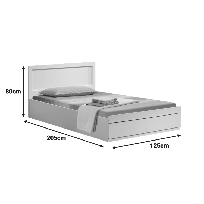 Κρεβάτι Olympus pakoworld με συρτάρι σε λευκή απόχρωση 120x200εκ Κρεβάτι Olympus pakoworld με συρτάρι σε λευκή απόχρωση 120x200εκ