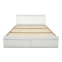 Κρεβάτι Olympus pakoworld με συρτάρι σε λευκή απόχρωση 140x200εκ