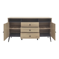 Μπουφές Zezan pakoworld σε sonoma-ανθρακί απόχρωση 140.5x41.5x80εκ