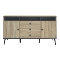 Μπουφές Zezan pakoworld σε sonoma-ανθρακί απόχρωση 140.5x41.5x80εκ