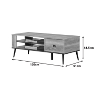 Τραπέζι σαλονιού Zezan pakoworld σε sonoma-ανθρακί απόχρωση 120x51x44.5εκ Τραπέζι σαλονιού Zezan pakoworld σε sonoma-ανθρακί απόχρωση 120x51x44.5εκ