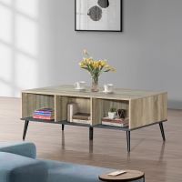 Τραπέζι σαλονιού Zezan pakoworld σε sonoma-ανθρακί απόχρωση 121x60x44.5εκ Τραπέζι σαλονιού Zezan pakoworld σε sonoma-ανθρακί απόχρωση 121x60x44.5εκ