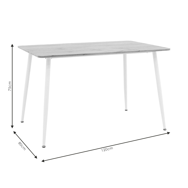 Τραπέζι Cuba pakoworld MDF sonoma-λευκό 120x80x75εκ Τραπέζι Cuba pakoworld MDF sonoma-λευκό 120x80x75εκ