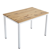 Τραπέζι Witte pakoworld MDF/Metal σε sonoma απόχρωση με λευκο πόδι 110x70x76εκ Τραπέζι Witte pakoworld MDF/Metal σε sonoma απόχρωση με λευκο πόδι 110x70x76εκ