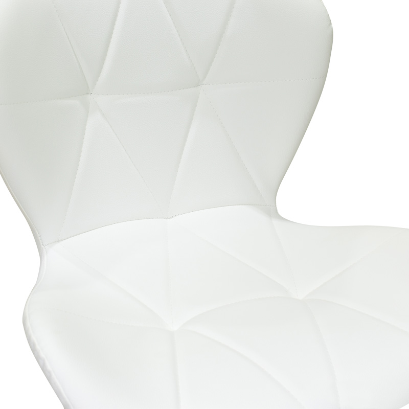 Σκαμπό μπαρ Coozy pakoworld πτυσσόμενο μεταλλικό μαύρο ματ με pu σε λευκή απόχρωση 46x47x90-112εκ